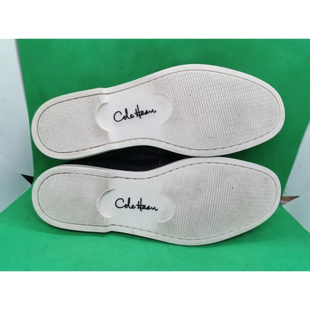 Rare Cole Haan Men's Size 10.5M Navy Blue Leather Causal Slip On Boat Shoes